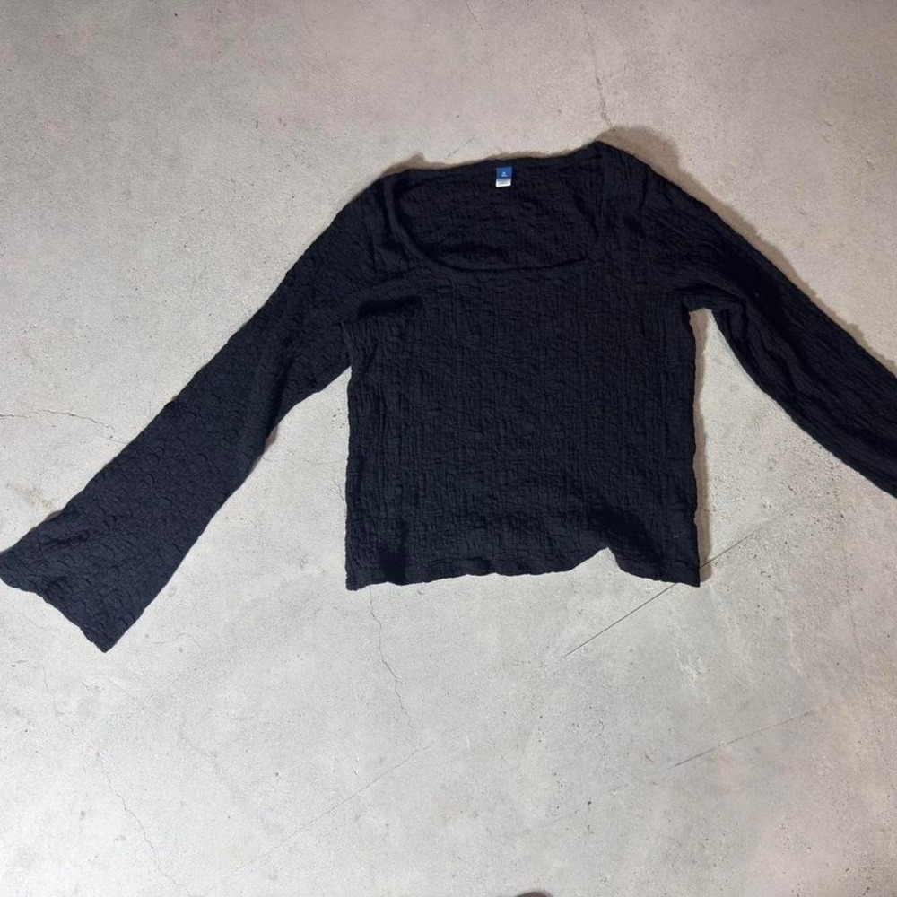 Old Navy – Textured Long Sleeve Top – Women's – XL Tall – Black – Minimalist